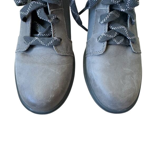 Sorel Evie II Lace Wedge Booties Quarry/Grill 8.5 - Picture 3 of 9